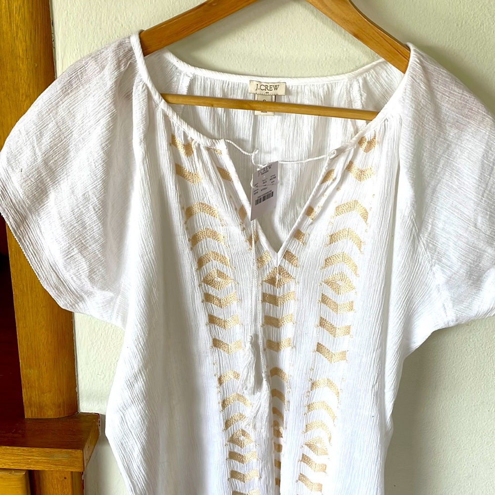 Jcrew gold chevron detail tunic blouse cover up
